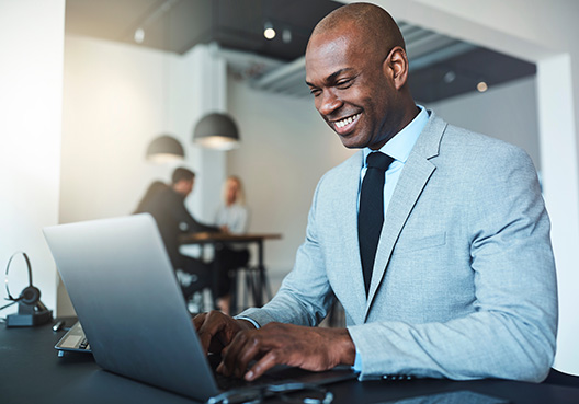 man working on laptop